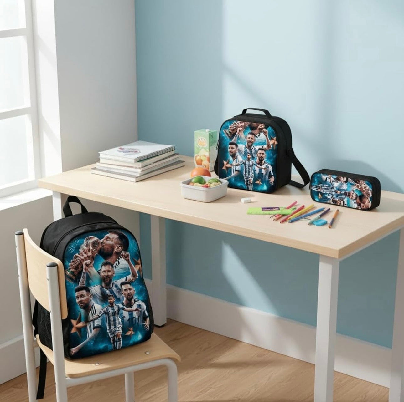 Set de Mochilas Personalizadas Temática Fútbol