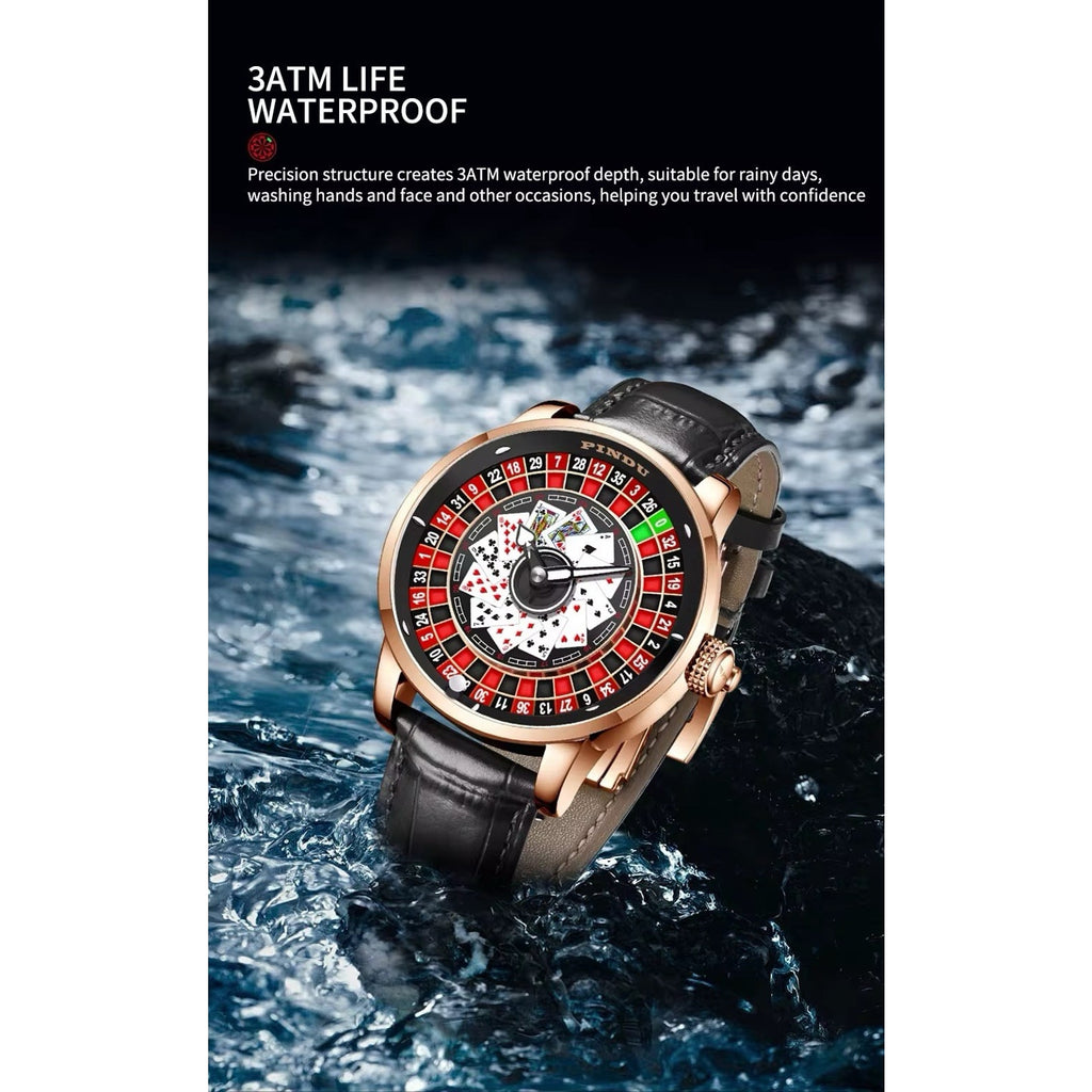 PINDU Roulette Wheel Men's Watch.USA Seller