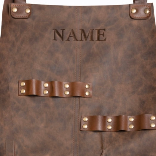 Custom Leather Apron – Personalized Work Apron for BBQ, Carpentry & Gifts