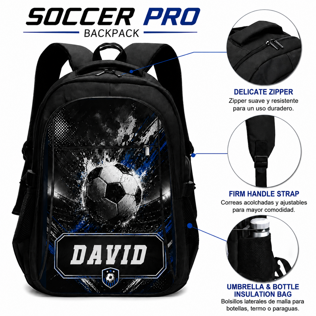 Mochila Futbolera Premium –Personalizada con nombre