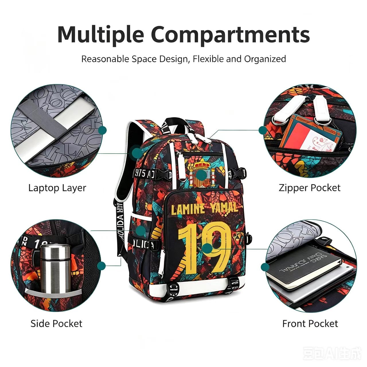 Mochilas Grandes Personalizadas Temática Fútbol
