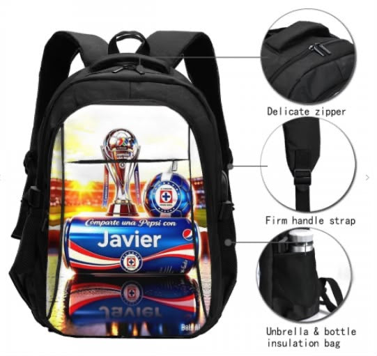 Mochila Escolar Personalizada temática Fútbol