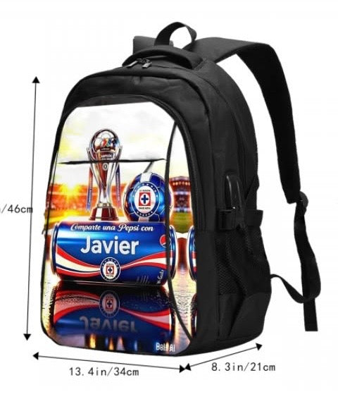 Mochila Escolar Personalizada temática Fútbol