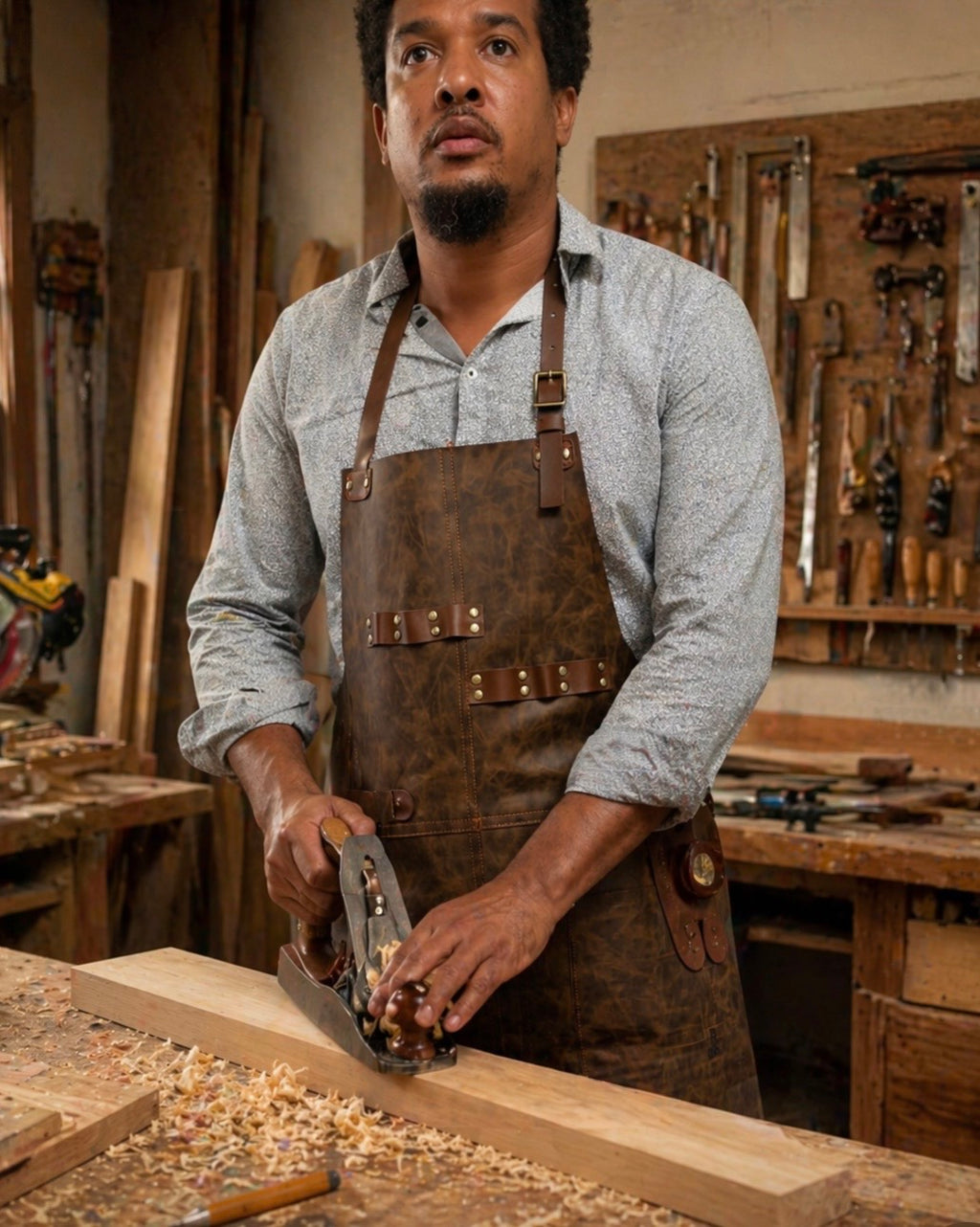 Custom Leather Apron – Personalized Work Apron for BBQ, Carpentry & Gifts