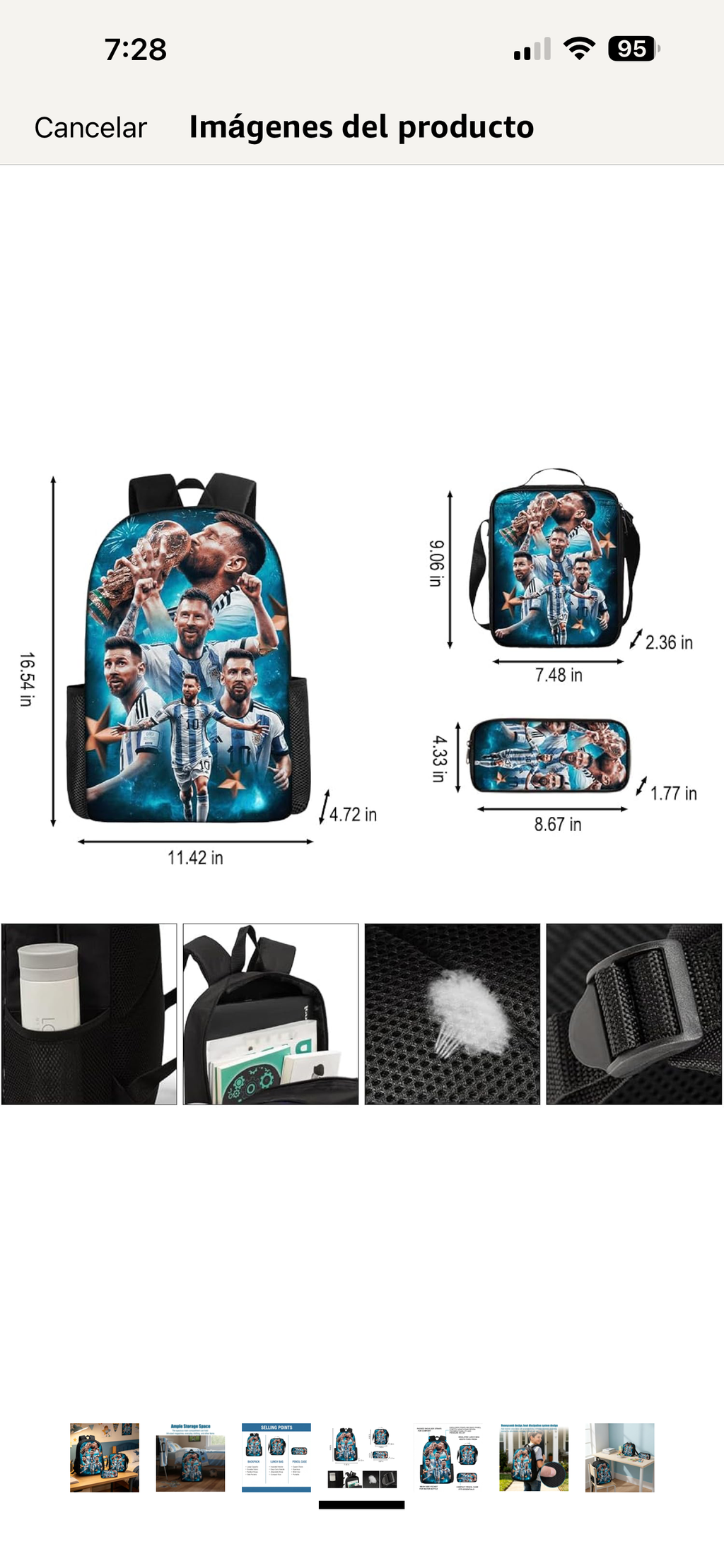 Set de Mochilas Personalizadas Temática Fútbol
