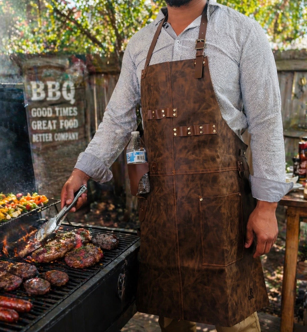 Custom Leather Apron – Personalized Work Apron for BBQ, Carpentry & Gifts