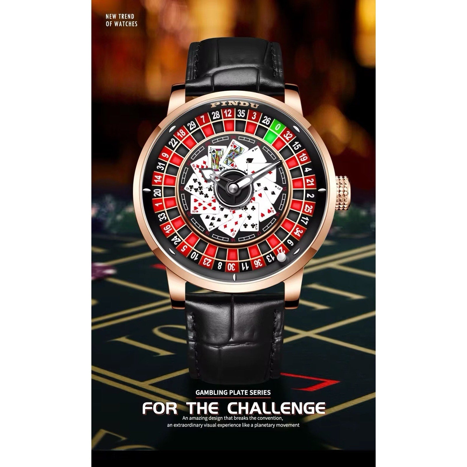 PINDU Roulette Wheel Men's Watch.USA Seller